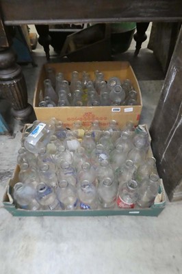 Lot 2293 - 2 crates containing vintage glass advertising...