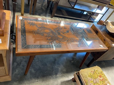 Lot 1152 - Wooden coffee table on tapered supports with...