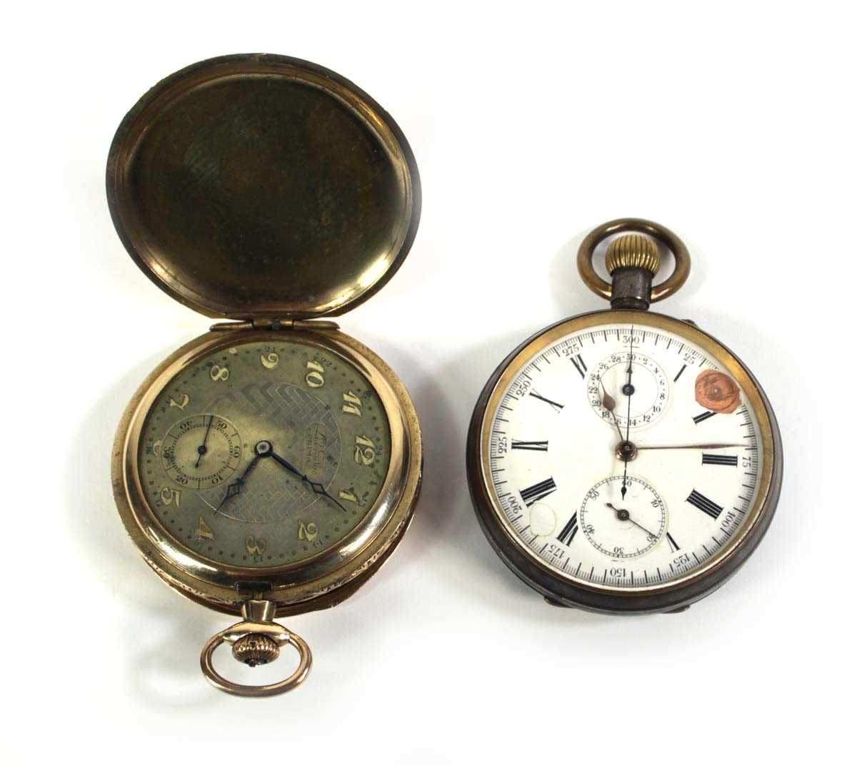 Lot 468 - A rolled gold full hunter pocket watch by...