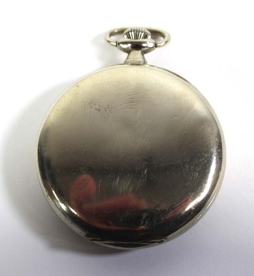 Lot 467 - A metalware open face pocket watch by Leonidas,...