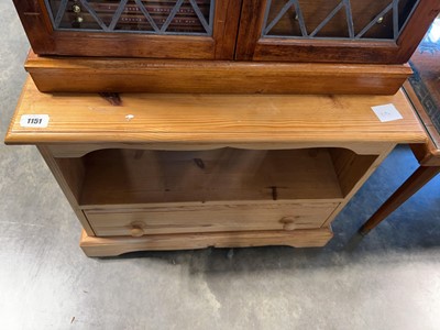 Lot 1151 - Pine entertainment cabinet with single drawer