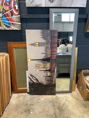 Lot 1598 - 2 mirrors, frame and 2 pictures