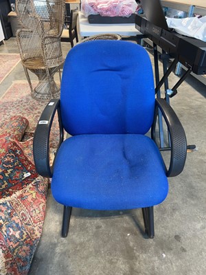 Lot 1205 - Blue fabric upholstered office chair