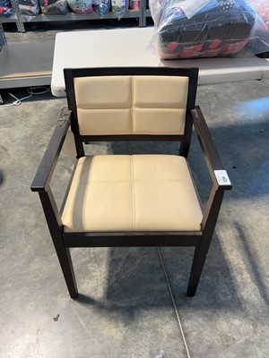 Lot 1234 - Single Contract dining chair with cream faux...
