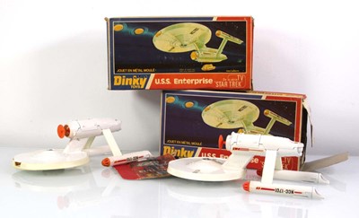 Lot 184 - Two Dinky 358 U.S.S. Enterprise models, both...
