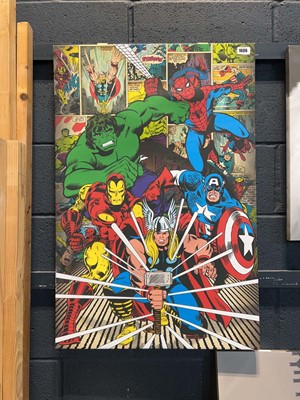 Lot 1606 - Marvel themed canvas