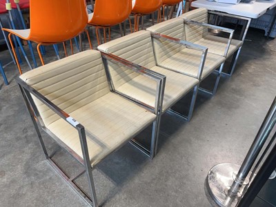 Lot 1615 - Set of 4 Contract cream leatherette...