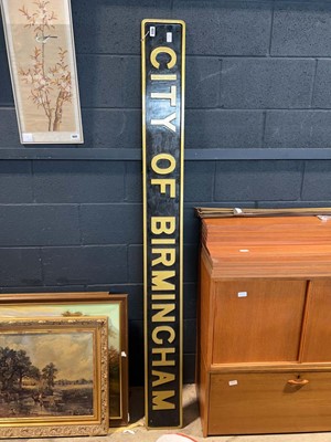 Lot 1623 - Black and gold finish City of Birmingham sign
