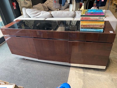 Lot 1625 - Italian gloss wood finish sideboard with...