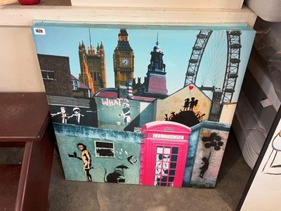 Lot 1628 - 3 London themed canvases
