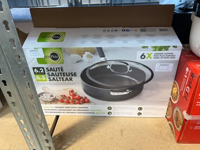 Lot 1430 - 2 boxed Greenpan ceramic non stick saute pans
