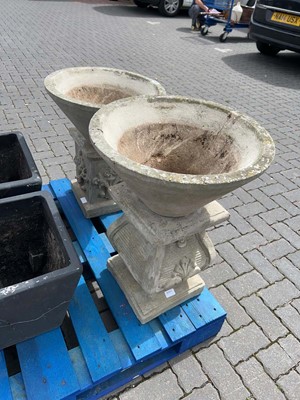 Lot 2633 - 2 concrete planters on plinths