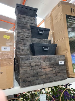 Lot 2656 - Unboxed outdoor 4 tier trickling water feature