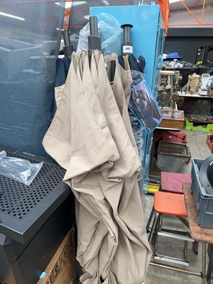Lot 2665 - 4 various colour garden parasols (all tops, no...