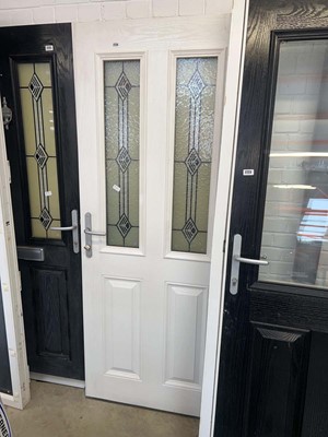 Lot 2726 - Modern white composite external door (no frame)