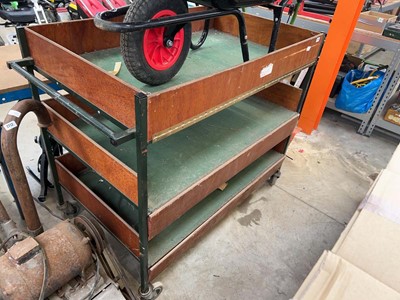 Lot 2714 - 4 wheel workshop 3 tier trolley