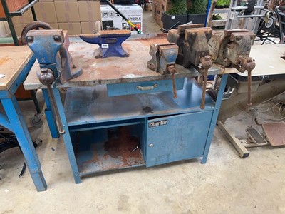 Lot 2716 - Clarke single door, single drawer 2 tier heavy...