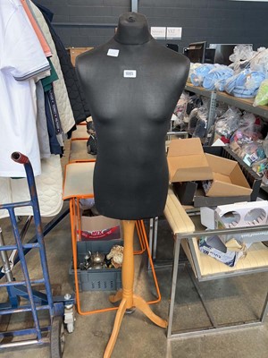 Lot 1685 - Black fabric covered mannequin on stand
