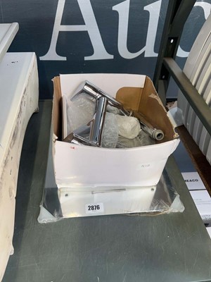 Lot 2876 - Chrome bath taps with small bathroom mirror