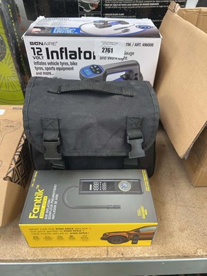 Lot 2761 - 2 Bon-Aire 12V tyre inflators, together with a...