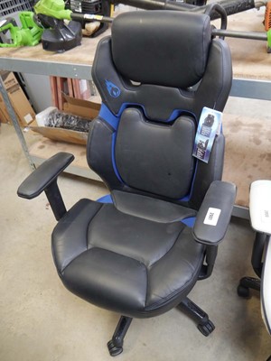 Lot 2901 - DPS black and blue leatherette office armchair...