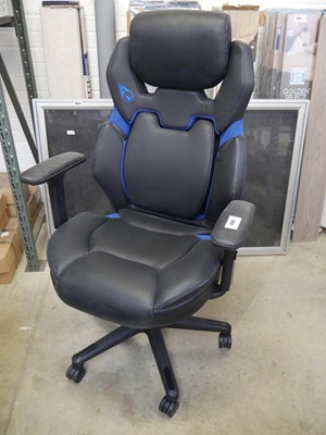 Lot 2902 - DPS black and blue leatherette office armchair...