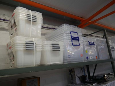 Lot 2922 - Bay containing various transparent storage boxes