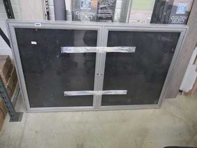 Lot 2924 - Large metal framed 2 door notice board