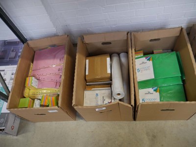 Lot 2926 - 3 boxes of stationery incl. containing sticky...