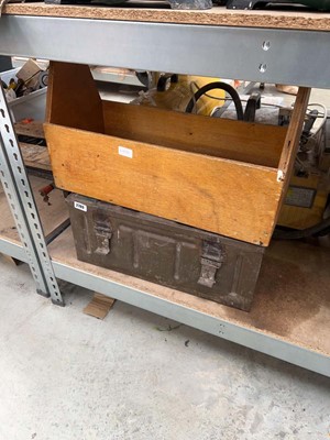 Lot 2789 - Ammunition case, together with a wooden tool box