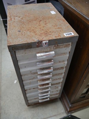 Lot 2974 - Metal 10 drawer filing cabinet