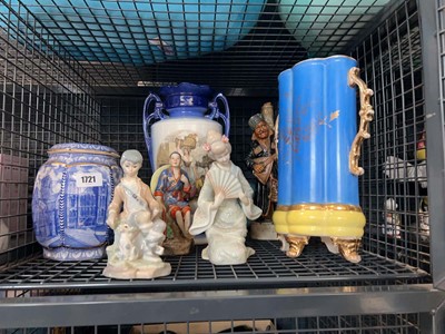 Lot 1721 - Cage of various ceramic ornaments and vases