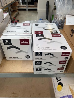 Lot 2834 - 11 boxed Ansell Astro LED CCT square bulkhead...