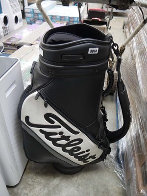 Lot 3014 - Titleist black and white leather golf bag