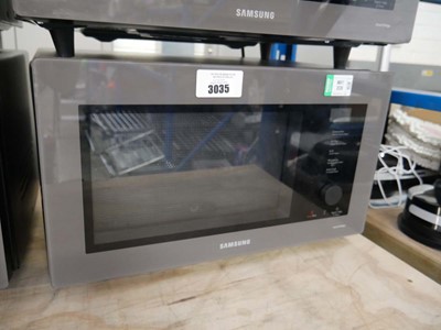 Lot 3035 - Samsung Smart Things microwave oven in grey...