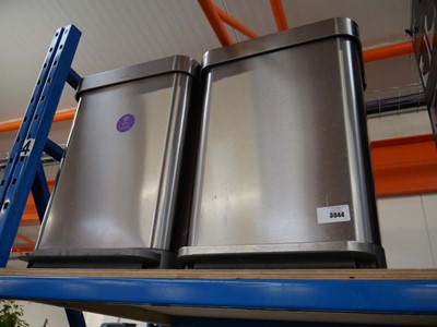 Lot 3044 - 2 Simple Human stainless steel 55L pedal bins