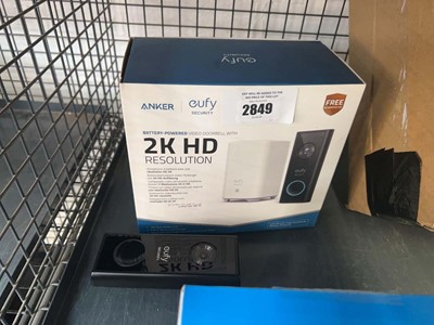 Lot 2849 - Eufy battery powered video doorbell and chime,...