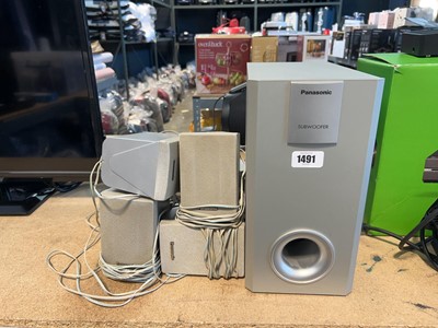 Lot 1491 - Panasonic surround sound speaker system with...