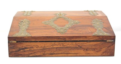 Lot 95 - A Victorian olive and brass bound writing...