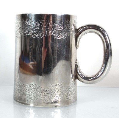 Lot 363 - A Victorian silver tankard of slightly tapered...