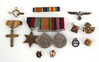 Lot 114 - A First World War trio of medals including War,...