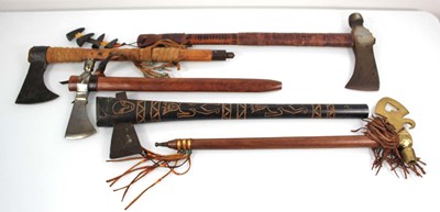 Lot 121 - A group of five reproduction tribal and Native...