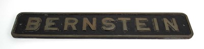 Lot 123 - A cast metal locomotive plate 'Bernstein', 71...
