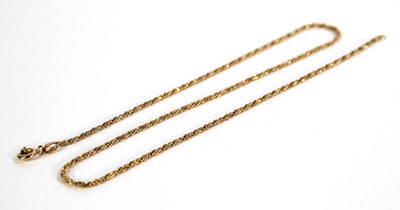 Lot 787 - An 18ct yellow gold ropetwist necklace, l. 40...