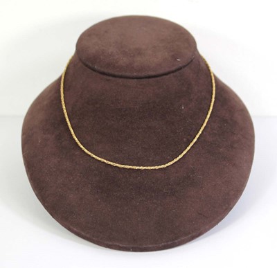 Lot 787 - An 18ct yellow gold ropetwist necklace, l. 40...
