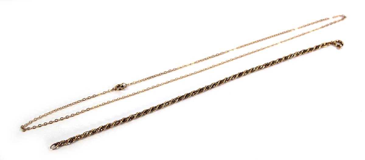 Lot 788 - A 9ct two-colour gold ropetwist bracelet, l....