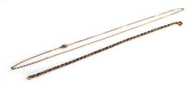 Lot 788 - A 9ct two-colour gold ropetwist bracelet, l....