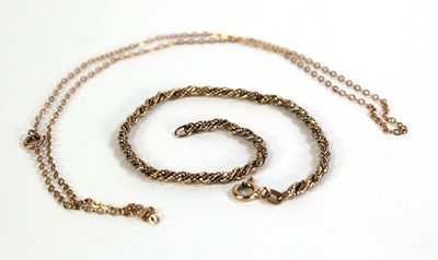 Lot 788 - A 9ct two-colour gold ropetwist bracelet, l....