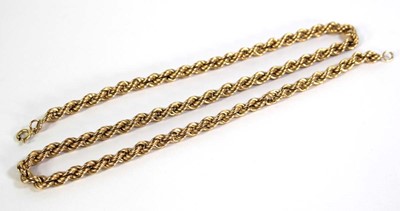 Lot 797 - A 9ct yellow gold ropetwist necklace, l. 47.5...