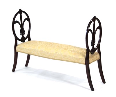 Lot 5 - A 19th century window seat, the mahogany ends...